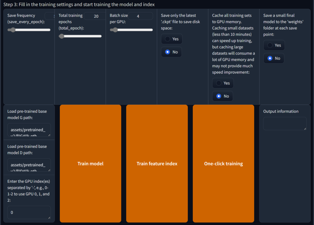 Retrieval-based-Voice-Conversion-WebUI 训练界面