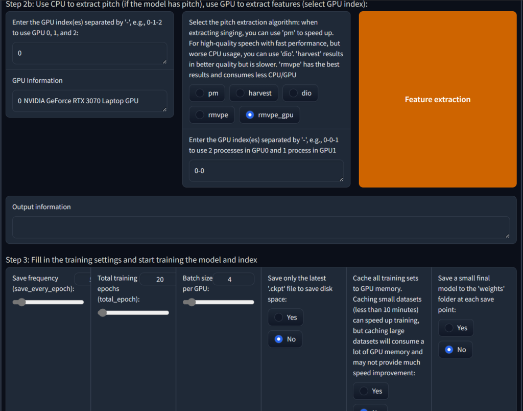 Retrieval-based-Voice-Conversion-WebUI 训练界面